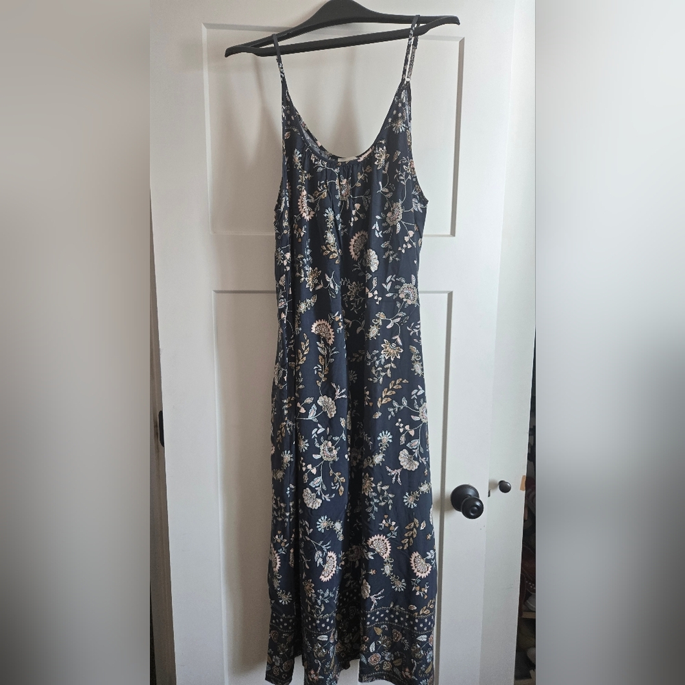Floral Navy Blue Maxi Dress
